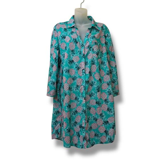 Miraclesuit Talbots pineapple party beach shirt dress coverup - Picture 4 of 8